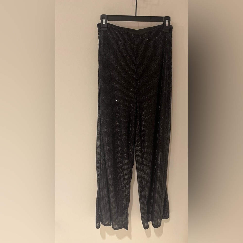 SHEIN Black Sequin Pants Size Large